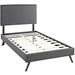Amaris Twin Fabric Platform Bed with Round Splayed Legs - Gray - MOD8069