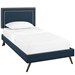 Virginia Twin Fabric Platform Bed with Round Splayed Legs - Azure - MOD8083