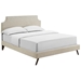 Corene Full Fabric Platform Bed with Round Splayed Legs - Beige - MOD8124