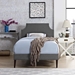 Corene Twin Fabric Platform Bed with Squared Tapered Legs - Gray - MOD8139