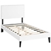 Macie Twin Vinyl Platform Bed with Squared Tapered Legs - White - MOD8158