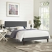 Macie Full Fabric Platform Bed with Squared Tapered Legs - Gray - MOD8165