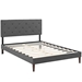 Tarah King Fabric Platform Bed with Squared Tapered Legs - Gray - MOD8183