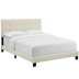 Amira King Upholstered Fabric Bed - Beige