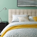 Julia Queen Biscuit Tufted Upholstered Fabric Platform Bed - Beige - MOD8229