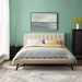 Julia Queen Biscuit Tufted Upholstered Fabric Platform Bed - Beige - MOD8229