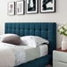Julia Queen Biscuit Tufted Upholstered Fabric Platform Bed - Blue - MOD8230
