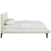 Julia Queen Biscuit Tufted Upholstered Fabric Platform Bed - Ivory - MOD8232