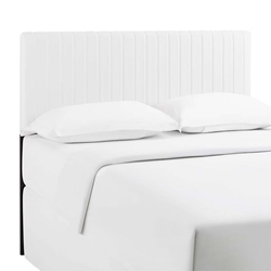 Keira Full / Queen Faux Leather Headboard - White 
