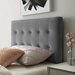 Emily Twin Biscuit Tufted Performance Velvet Headboard - Gray - MOD8357