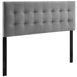 Lily King Biscuit Tufted Performance Velvet Headboard - Gray 