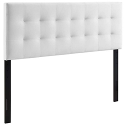 Lily King Biscuit Tufted Performance Velvet Headboard - White 