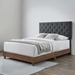 Rhiannon Diamond Tufted Upholstered Fabric Queen Bed - Walnut Gray - MOD8479