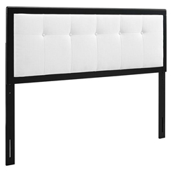 Draper Tufted Queen Fabric and Wood Headboard - Black White 