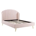 Lana Queen Performance Velvet Wingback Platform Bed - Pink - MOD8809