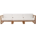Upland Outdoor Patio Teak Wood 3-Piece Sectional Sofa Set A - Natural White