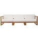 Upland Outdoor Patio Teak Wood 3-Piece Sectional Sofa Set A - Natural White - MOD8815