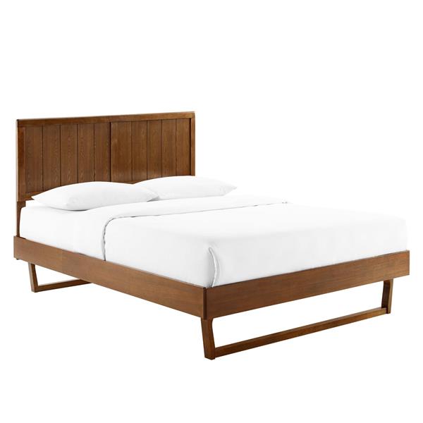 Alana Queen Wood Platform Bed With Angular Frame - Walnut 