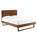 Alana Queen Wood Platform Bed With Angular Frame - Walnut - MOD8825