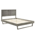 Marlee Queen Wood Platform Bed With Angular Frame - Gray - MOD8830
