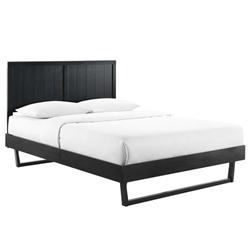Alana Full Wood Platform Bed With Angular Frame - Black 