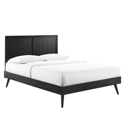 Alana Full Wood Platform Bed With Splayed Legs - Black 