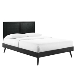 Marlee Full Wood Platform Bed With Splayed Legs - Black 