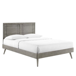 Marlee Full Wood Platform Bed With Splayed Legs - Gray 