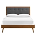 Willow Full Wood Platform Bed With Splayed Legs - Walnut Charcoal - MOD8920