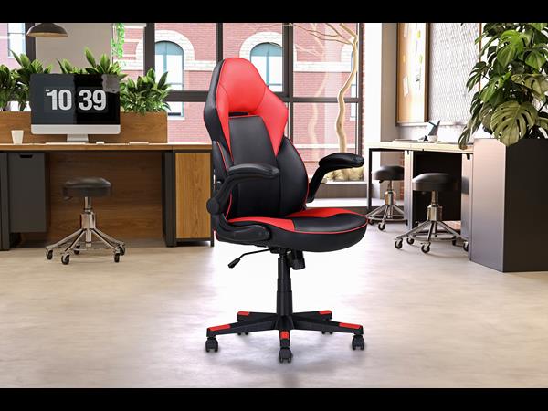 Gamer 115 Office Chair - Read and Black with Memory Foam Seating - Sealy Collection 