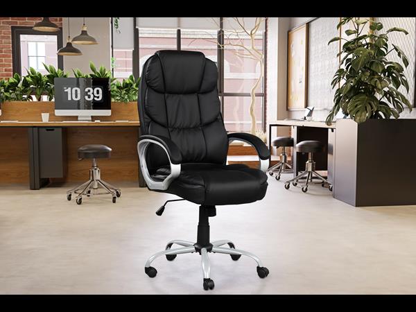Kronos Office Chair - Black with Memory Foam and Pocket Coil Seating - Sealy Collection 