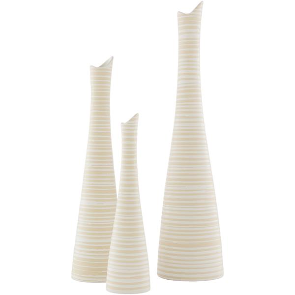 Emily Global Ceramic Vase in Light Grey - Set of Three 