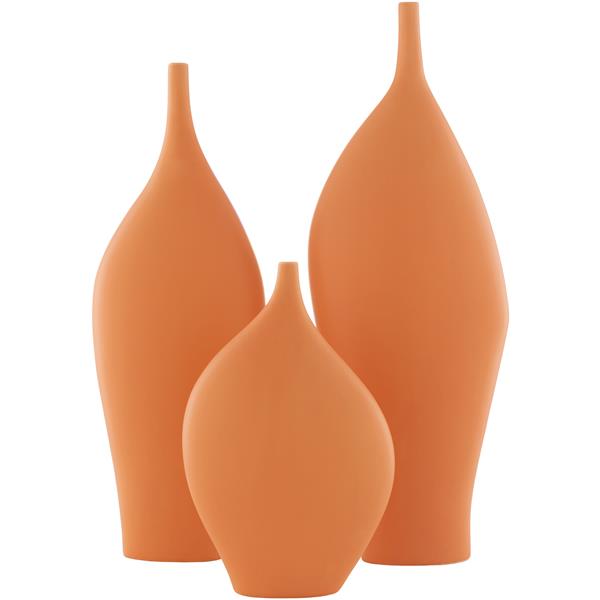 Neo Modern Ceramic Vase in Poppy - Set of Three 