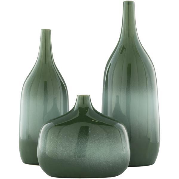 Sparta Modern Vase Set in Medium Grey - 3 Piece Set 