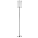 Lux II Polished Chrome Floor Lamp with Metal Trimmed Off-White Shantung Shade - TRE1010