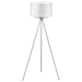 Brella Brushed Nickel Tripod Floor Lamp with Sheer Snow Shantung -Two Tier Shade - TRE1011