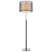 Roosevelt Espresso And Brushed Nickel Floor Lamp with Smoke Gray Shantung Accent - TRE1012