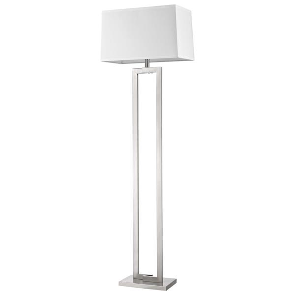 Riley One Light Floor Lamp with Off White Shantung Shade 