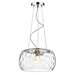 Mystere One Light Polished Chrome Pendant with Dimpled Glass Shade - TRE1020