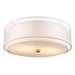 Brella 2-Light Brushed Nickel Flush mount with Sheer Snow Shantung Two Tier Shade - TRE1025