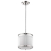 Lux Mini Pendant with Metal Trimmed Sheer Snow Shantung Shade - TRE1027