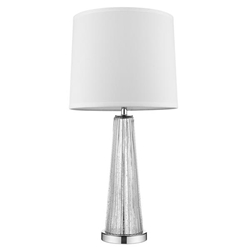 Chiara Glass Table Lamp with Off White Shantung Shade 