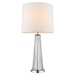 Chiara Glass Table Lamp with Off White Shantung Shade - TRE1031