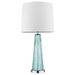 Chiara Seafoam Glass Table Lamp with Off-White Shantung Shade - TRE1033