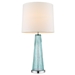 Chiara Seafoam Glass Table Lamp with Off-White Shantung Shade - TRE1033