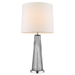 Chiara Steel Glass Finished Table Lamp with Off-White Shantung Shade - TRE1034