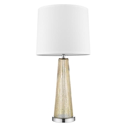 Chiara Table Lamp with Off-White Shantung Shade - Champagne 