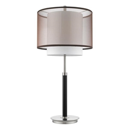 Roosevelt One Light Table Lamp - Espresso And Brushed Nickel 