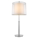 Nimbus One Light Table Lamp with Sheer Snow Double Shantung Shade - TRE1037