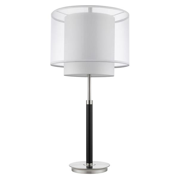 Roosevelt Two Tier Shade Table Lamp - Espresso And Brushed Nickel 
